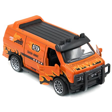 1:36 Die Cast Çek Bırak Turuncu Arazi Minibüsü