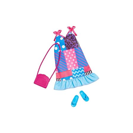 Barbie'nin Kıyafet Koleksiyonu Beyaz Puantiyeli Pembe Çantalı HBV36