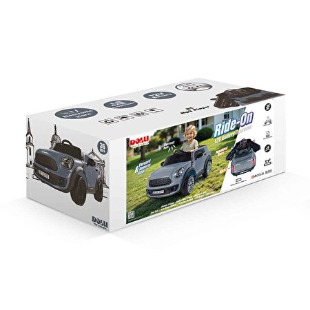 Dolu Oyuncak Ride On Kumandalı 12 Volt Akülü Araba Gri