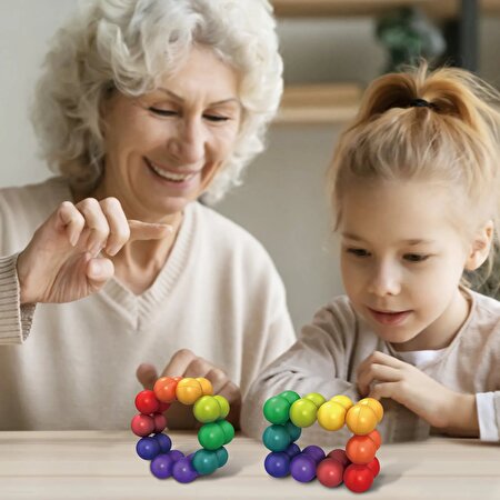 3D Gökkuşağı Renkli Plastik Eğitici Dekompresyon Toplar