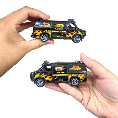 1:36 Die Cast Çek Bırak Siyah Arazi Minibüsü