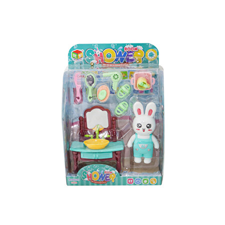 Minik Tavşan Banyoda Oyun ve Aksesuarlı Lavabo Seti