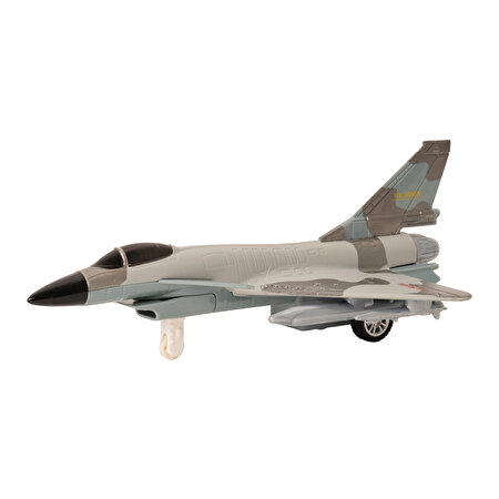Metal Çek Bırak Savaş Uçağı Gri