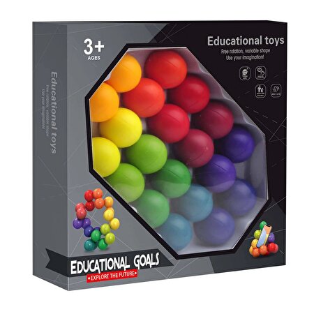 3D Gökkuşağı Renkli Plastik Eğitici Dekompresyon Toplar