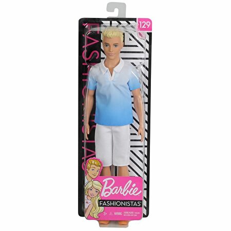 Barbie Yakışıklı Ken Bebekler Mavi Beyaz T-Shirtlü Ken GDV12