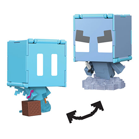 Minecraft Flipping 2'si 1 Arada Figür Magic Mobs JCN23