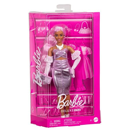 Barbie Deluxe Style Bebekler Pembe Saçlı Pembe Saçlı
