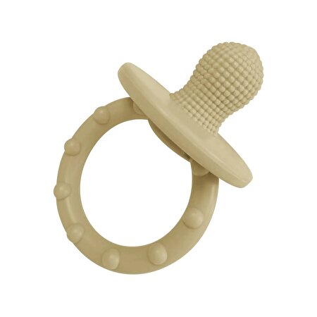 Emzik Şeklinde Silikon Diş Kaşıyıcı Krem