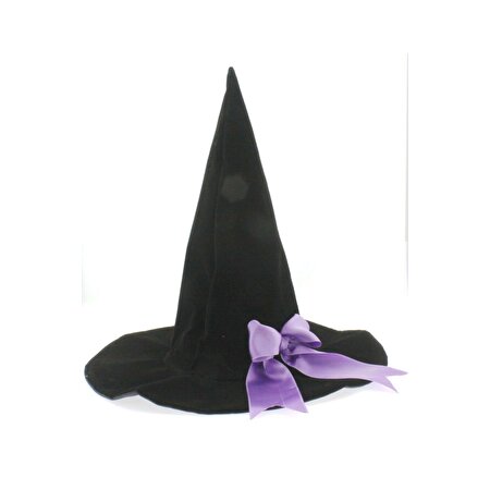 Mor Siyah Çizgili Cadı Kostüm Yeni 7-9 Yaş