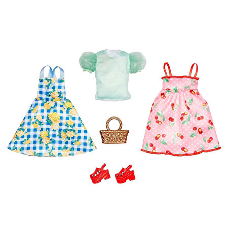 Barbie'nin Kıyafet Koleksiyonu İkili Paketler Kiraz Desenli Elbise HJT33