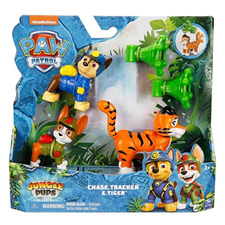 Paw Patrol Pups Jungle Kahramanlar Chase, Tracker & Tiger