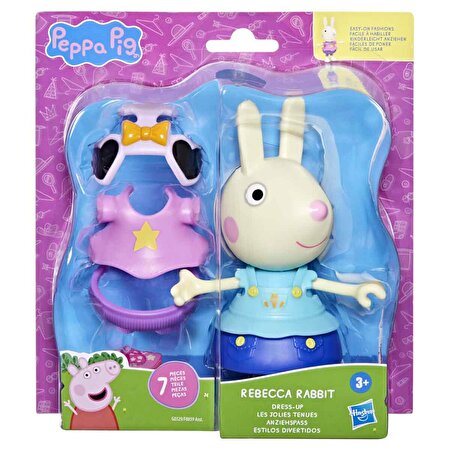 Peppa Pig ve Ailesi Kıyafetli Figür Seti Rebecca Rabbit