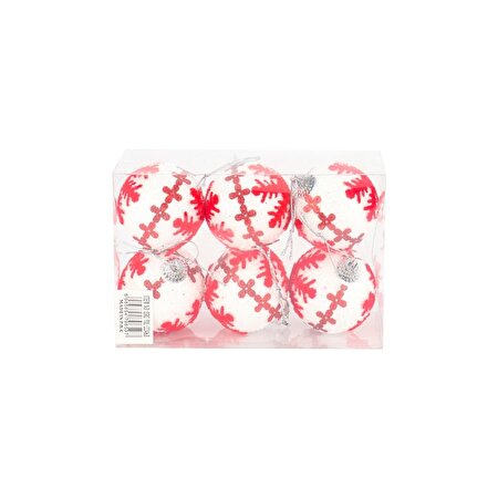 Yılbaşı Ağaç Süsü 6'lı Paket Kırmızı