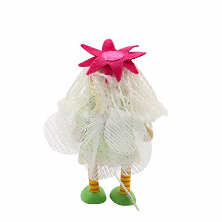 Ahşap Esnek Peri Bebeği Yeşil Ayakkabılı