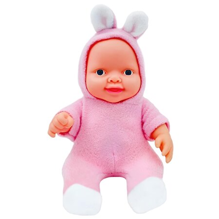 Tavşan Kostümlü Sesli Roza Et Bebek Pembe