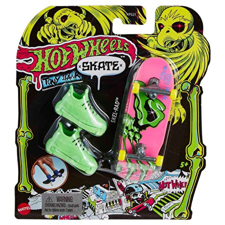Hot Wheels Skate Neon Temalı Parmak Kaykay ve Ayakkabı Paketi Skel-Rad HPG27