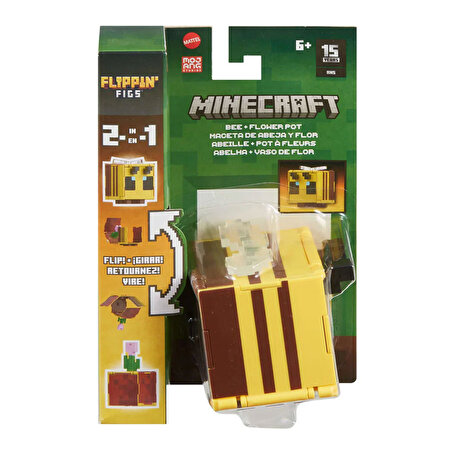 Minecraft Flipping Figs 2'si 1 Arada Figür Bee + Flowerpot HTL51
