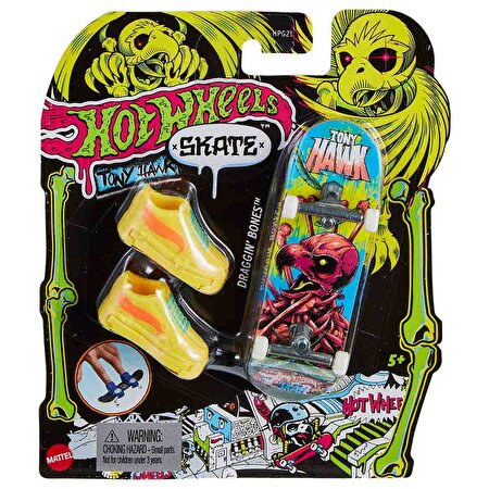 Hot Wheels Skate Neon Temalı Parmak Kaykay ve Ayakkabı Paketi Draggin Bones