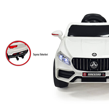 Maestro Akülü 12 Volt Araba Beyaz