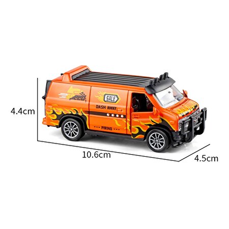 1:36 Die Cast Çek Bırak Turuncu Arazi Minibüsü