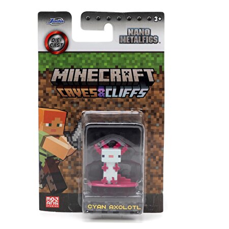 Minecraft Nano Tekli Metal Figür Cyan Axoltl