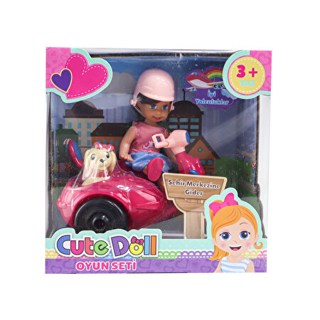 Sevimli Bebek Seyahat Seti Açık Pembe Kasklı