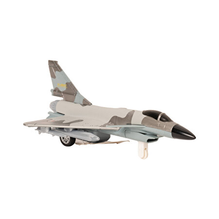 Metal Çek Bırak Savaş Uçağı Gri