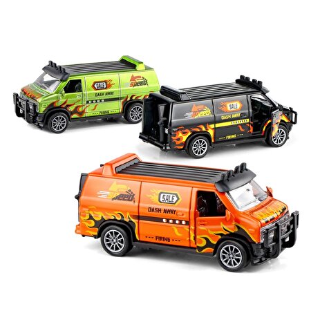1:36 Die Cast Çek Bırak Turuncu Arazi Minibüsü