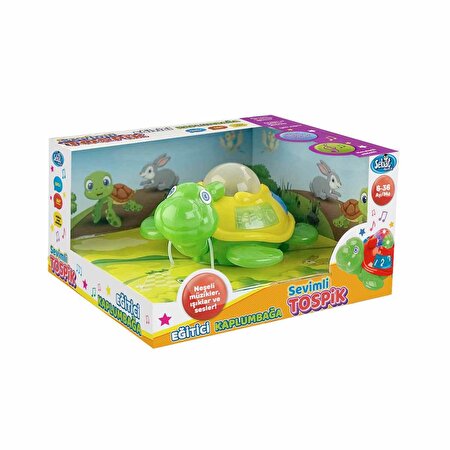 Sesli ve Işıklı Çarp Dön Sevimli Tospik Eğitici Kaplumbağa Yeşil