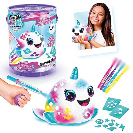 Airbrush Plush Sürpriz Squishy Paint Bucket Narwhal