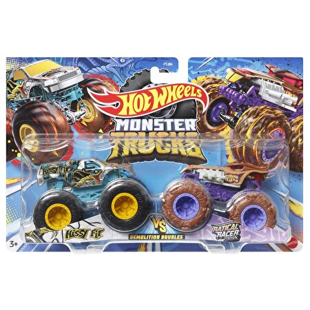 Hot Wheels Monster Trucks Güçlü İkili 1:64 Arabalar Hissy Fit vs Ratical Racer HLT61