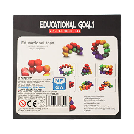 3D Gökkuşağı Renkli Plastik Eğitici Dekompresyon Toplar