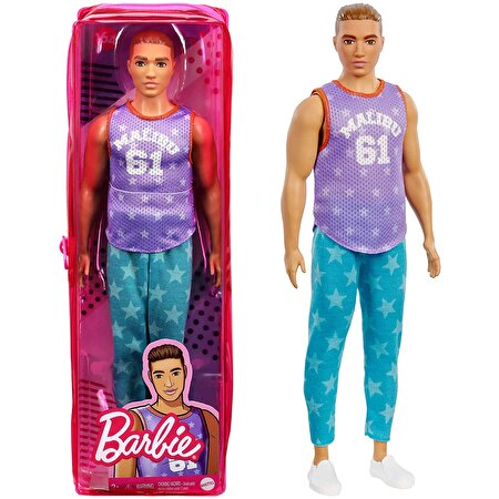 Barbie Yakışıklı Ken Bebekler Mor Atlet ve Mavi Pantolonlu GRB89