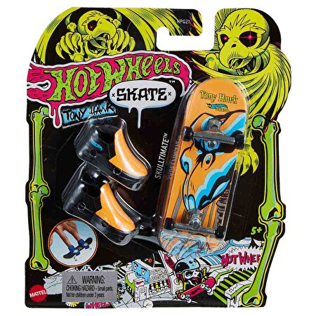 Hot Wheels Skate Neon Temalı Parmak Kaykay ve Ayakkabı Paketi Skulltimate HPG25