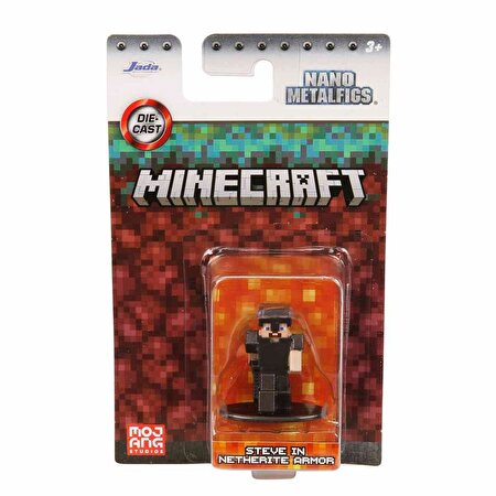 Minecraft Nano Tekli Metal Figür Steve In Netherite Armor