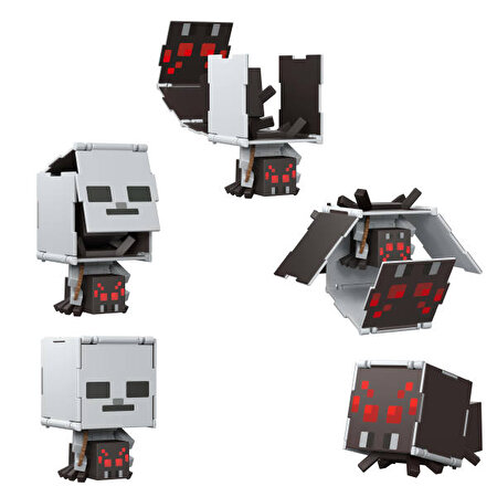 Minecraft Flipping 2'si 1 Arada Figür Spider Jockey + Spider JCN24