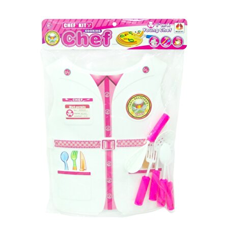 Kartela Kostümlü Kız Çocuk Aşçı Set