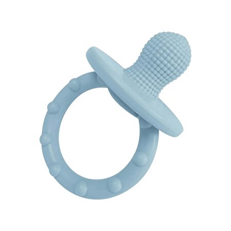 Emzik Şeklinde Silikon Diş Kaşıyıcı Mavi