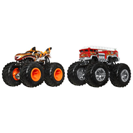 Hot Wheels Monster Trucks Güçlü İkili 1:64 Arabalar Hw Tiger Shark & 5 Alarm JCC76