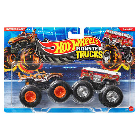 Hot Wheels Monster Trucks Güçlü İkili 1:64 Arabalar Hw Tiger Shark & 5 Alarm JCC76