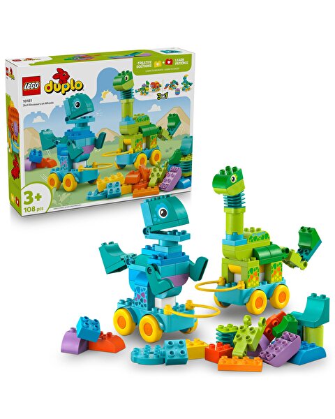LEGO Duplo 3’ü 1 Arada Tekerlekli Dinozorlar 10451