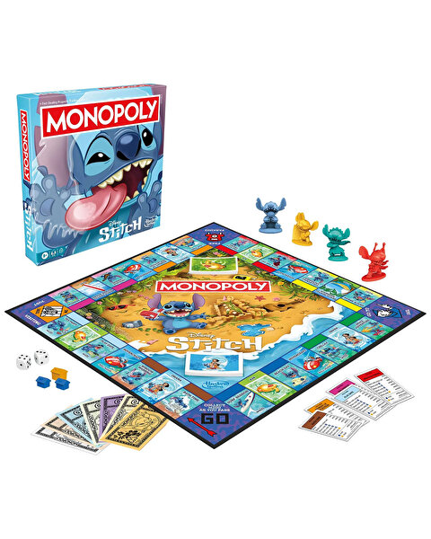 Stitch Yılbaşı Özel Seti Peluş, Sürpriz Paket ve Monopoly Oyun Seti