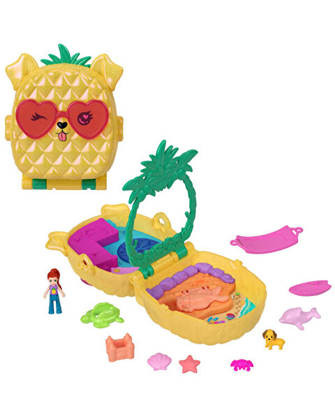 Polly Pocket Ananas Köpekçik Plajı Mini Oyun Seti JFV00