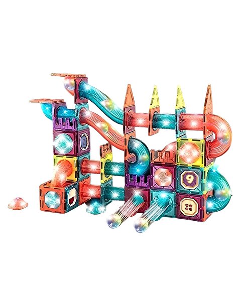 Magnetic Tiles 3D Mıktnatıslı Light Manyetik Yapı Blokları 140 Parça