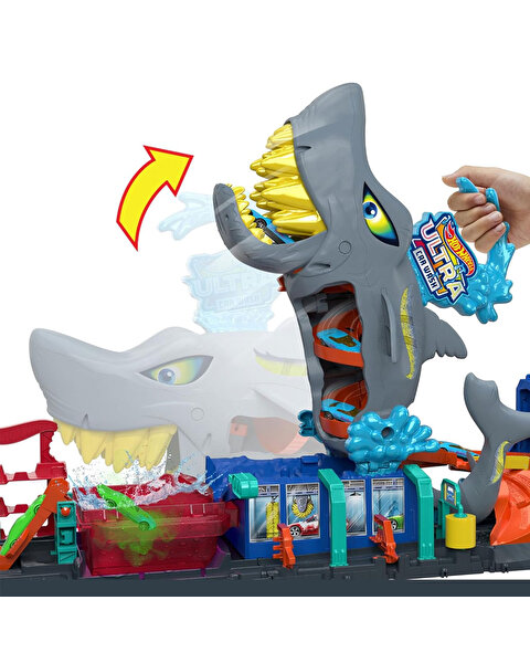 Hot Wheels Şehri Muhteşem Köpek Balığı Araba Yıkama Oyun Seti HTN82