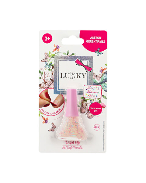 Lukky Soyulabilir Konfeti Simli Transparan Oje