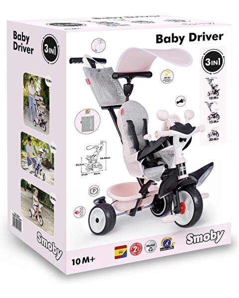 Smoby Baby Driver 3'ü 1 Arada Üç Tekerlekli Bisiklet