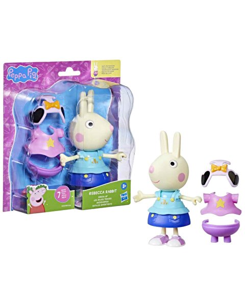 Peppa Pig ve Ailesi Kıyafetli Figür Seti Rebecca Rabbit