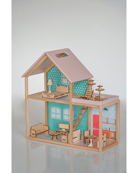 Ahşap Merdivenli Ev 1003 Mavi