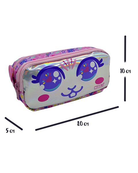 Muggle Bunny Pembe 2 Gözlü Kalemlik Çantası 7709
